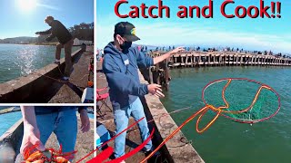 Crabbing in the San Francisco BayCatch and cook [upl. by Skiest]