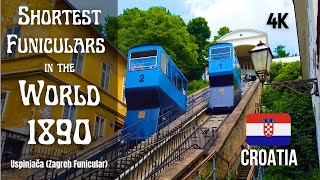 Riding the Rails World shortest Funicular  Zagrebs Historic Funicular 1890 [upl. by Diandre1]