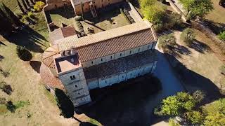 Abbazia di Sant’Antimo Montalcino Toscana Italia Drone flight [upl. by Ydissahc]