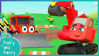 Sandpit Construction Mission  Digley and Dazey  Kids Construction Truck Cartoons [upl. by Akcinehs928]