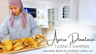 Apéro Dinatoire  1 pâte 3 Apéritifs  Burgers Navette  Bagels  Meilleure ReCette Bûche Chocolat [upl. by Clova758]