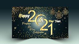 Happy New Year Poster Design  Photoshop Tutorial [upl. by Kalle448]