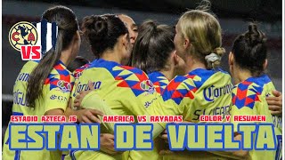 América Femenil vs Rayadas Femenil  Liga MX Femenil  J6  Estadio Azteca  Color y Resumen [upl. by Atirehgram595]