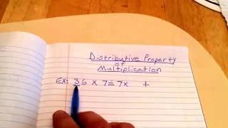 Twodigit by onedigit multiplication using distributive property part 1 [upl. by Anires]