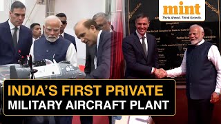 India’s 1st Private Military Aircraft Plant  TataAirbus C295 Plant Opened By PM Modi Spanish Prez [upl. by Hillier]