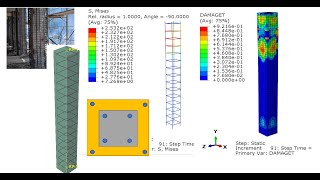 ABAQUS Tutorial  Retrofitted Column Analysis using concrete jacketing method Part1 [upl. by Oirottiv]