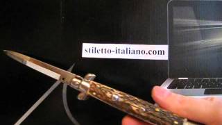 Frank Beltrame 11quot Bayonet Stag Classic stiletto [upl. by Esilec]