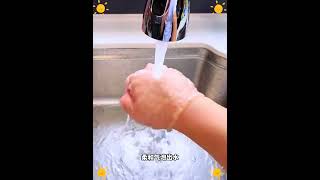 With this booster splashproof faucet washing vegetables washing dishes and rinsing sink trays [upl. by Shanley]