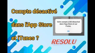 Solutions rapides  Votre compte a été désactivé dans lApp Store et iTunes iphone appleid [upl. by Xonel]