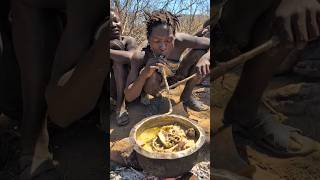 Wow See how little Hadza boy cooks his Lunch today 😋‼️😲hadzabetribe cooking food [upl. by Nelrsa187]