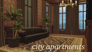 City Scene Moody Apartments  No CC Build  Sims 4 Build [upl. by Nevar806]