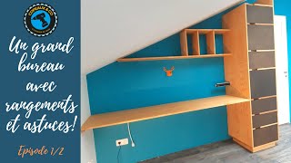 Comment faire un bureau avec rangements  Desk with shelves  Episode 1 sur 2 [upl. by Anilat]