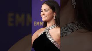 Selena Gomez arrives on Emmy Awards 2024 Red Carpet Emmys in a black amp Silver Gown [upl. by Kohsa751]