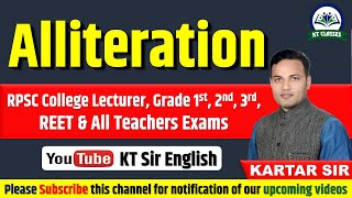 Alliteration  RPSC College Lecturer  Grade 1st 2nd 3rd  REET  Kartar Sir  KT Sir [upl. by Kiernan]