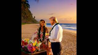 Donald and Melania Trump enjoy a romantic cocktail party on the beach dressed in vibrant Hawaii [upl. by Shirlee]