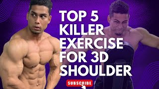 Top 5 killer exercise for 3D shoulder  live and uncut  live youtubelive workout [upl. by Alhsa]