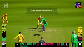 POLLARD 5 SIXES AGAINST RASHID KHAN  THE HUNDRED HIGHLIGHTS  CRICKET 24 [upl. by Idaline]