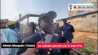 Kénien Mosquée  Commune de Dixinn  un individu broyé par le train FRIA [upl. by Yalcrab]