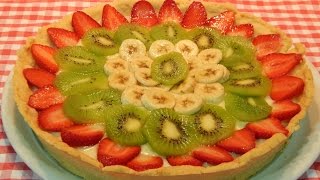 Tarta de frutas frescas con masa casera receta fácil [upl. by Mycah315]