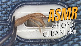 Phone full of pocket lint ASMR Phone Cleaning [upl. by Doowron]