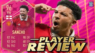 5⭐ SKILL MOVES 96 FUTTIES SANCHO PLAYER REVIEW  JADON SANCHO  FIFA 23 ULTIMATE TEAM [upl. by Richelle]