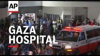 Bodies line up outside Gaza hospital as Israeli airstrikes continue [upl. by Frolick]