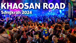 🇹🇭 4K Bangkok Songkran festival IN KHAOSAN ROAD 2024 [upl. by Notecnirp766]