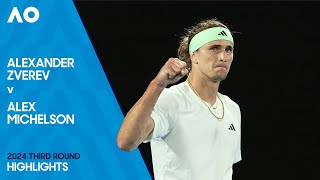 Alexander Zverev v Alex Michelsen Highlights  Australian Open 2024 Third Round [upl. by Quint88]