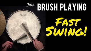 Drums Brush Playing  Fast Swing Jazz [upl. by Enybor]