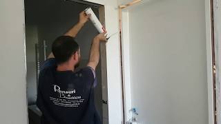 Come fissare porta interna con schiuma espansaHow to fix internal door with expanded foam [upl. by Enelhtak]