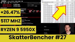 Ryzen 9 5950X Overclocked to 5117 MHz With EKQuantum MSI MPG X570S Carbon EK X  SkatterBencher 27 [upl. by Hilleary702]