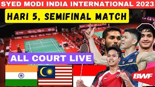 🔴 Day 5  Syed Modi India International 2023  Semi Final All Court Live  Malaysia India [upl. by Allehcram]