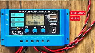 Solar Charge Controller Setup Amici Smart 30A 12V24V Full Setup Connection  Loom Solar 12V 55w [upl. by Onimixam]