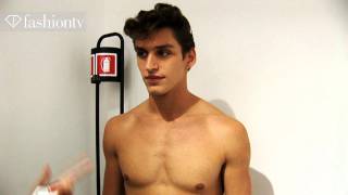 Versace Backstage ft Sebastian Sauve  Milan Mens Fashion Week Spring 2012  FashionTV  FTVcom [upl. by Carmelle774]