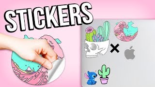 COMO HACER TUS PROPIOS STICKERS CASEROS 3 IDEAS FACILES  Crea tu propia papeleria en casa [upl. by Angy617]