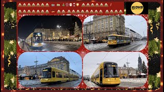 Tatraand NGT DX DD tram at Dresden Christmas Market Tatrau NGT DX DD am Dresdner Weihnachtsmarkt [upl. by Sherourd]