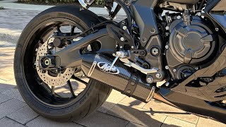 2022 Yamaha R7  Full M4 Exhaust Install [upl. by Ayotac]