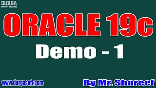 ORACLE 19c tutorials  Demo  1  by Mr Shareef On 17052021 8AM IST [upl. by Welcome]