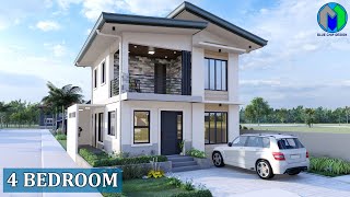 Two Storey House Design  4 Bedrooms [upl. by Esele]