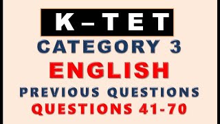 K Tet Category 3 English [upl. by Aicirt]