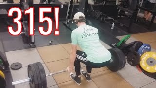 315lb DEADLIFT PR  Back amp Bicep Workout [upl. by Rothberg422]