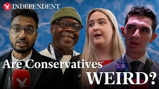 Are Conservatives weird Reactions from Tory party conference attendees [upl. by Anamuj]