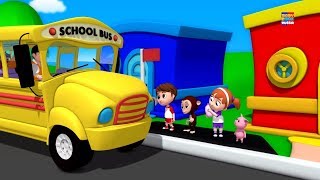 Колеса на автобусе детские рифмы для детей автобусная песня на русском Wheels On The Bus Kids Rhymes [upl. by Bultman]