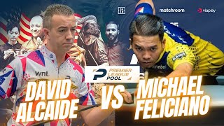 DAVID ALCAIDE VS MICHAEL FELICIANO  PREMIER LEAGUE POOL 2024 billiards 9ball 9ballpool [upl. by Duer]