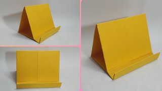 How to make paper mobile stand  DIY origami phone holder [upl. by Myo]