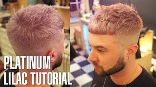 Men’s Platinum Lilac Hair Transformation amp Hairstyle Tutorial [upl. by Zigmund319]