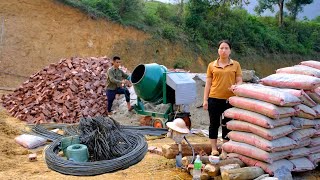 Ground leveling  Buying materials to prepare for building a new house  Phuongs family life [upl. by Reibaj]