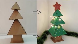 árbol de navidad hecho en cartón reciclado arbol de navidad material reciclado [upl. by Ridglea132]