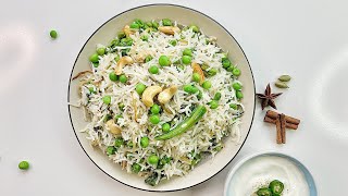 Quick Lunchbox Recipe  Green Peas Rice  Matar Fried Rice Recipe 90 [upl. by Opiak646]