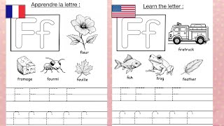 Apprendre la lettre F 🇫🇷 Vidéo Educative 🇺🇸 Learn the Letter F Coloring [upl. by Halle]